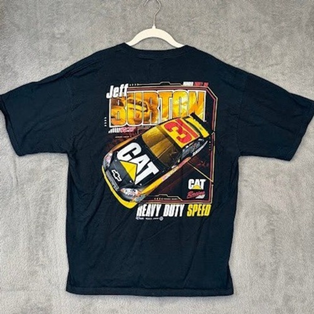 Chase Authentics Jeff Burton 31 Caterpillar Racing T-Shirt Black XL NASCAR RCR